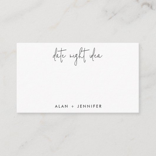 Date Night Idea Cartes noir et blanc (Devant)