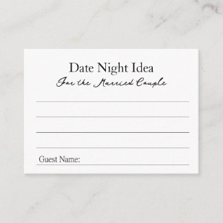 Date Night Ideas Advice Card Advieskaart