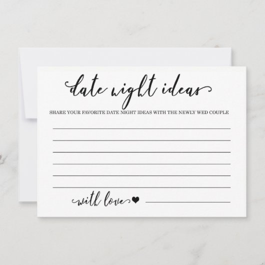  Date Night Ideas Carte Fête des mariées Jeu (Devant)
