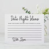 Date Night Ideas Carte Fête des mariées Jeu (Debout devant)