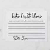 Date Night Ideas Carte Fête des mariées Jeu (Devant / Derrière)
