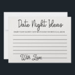 Date Night Ideas Carte Fête des mariées Jeu<br><div class="desc">Idées de nuit personnalisées Jeu de Fête des mariées de carte</div>