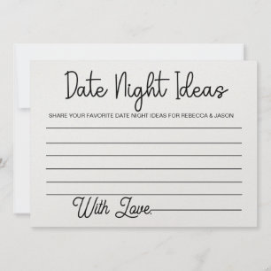 Date Night Ideas Carte Fête des mariées Jeu