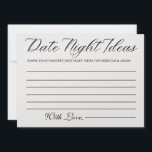 Date Night Ideas Carte Fête des mariées Jeu<br><div class="desc">Idées de nuit personnalisées Jeu de Fête des mariées de carte</div>