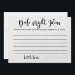 Date Night Ideas Carte Fête des mariées Jeu<br><div class="desc">Idées de nuit personnalisées Jeu de Fête des mariées de carte</div>