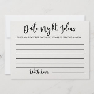 Date Night Ideas Carte Fête des mariées Jeu