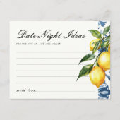 Date Night Ideas Lemon Positano Vrijgezellenfeest Informatiekaartje (Voorkant)