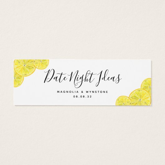 Date Night Ideas Lemons Fête des mariées Mariage (Dos)