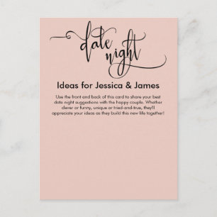 Date Night Ideeën Elegant Blush Roze Advies Kaart