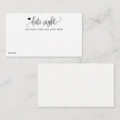 Date Nuit Idée Coeur Minimaliste Cartes de Calligr (Devant / Derrière)
