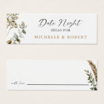 Date Nuit Idées Boho Pampas Grass Mariage Élégant<br><div class="desc">Carte de suggestions de la Nuit Date dans le mariage à thème Boho Pampas Grass.</div>