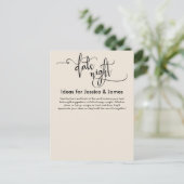 Date Nuit Idées Elégante Carte Conseil Crème (Debout devant)