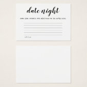 Date Nuit Idées Moderne Mariage nuptiale Carte de (Devant & derrière)