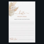 Date Nuit idées pampas herbe carte de douche nupti<br><div class="desc">Pampas Grass Boho chic date nuit idées nuptiale douche jeu carte</div>