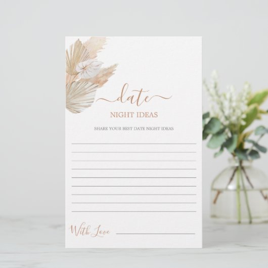 Date Nuit idées pampas herbe carte de douche nupti (Debout devant)