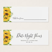 Date Nuit Idées Sunflower Fête des mariées Mariage (Devant & derrière)