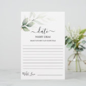 Date Nuit idées verdure carte de douche nuptiale (Debout devant)