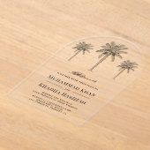 Date Palm Trees Islamic Muslim Wedding Acryl Uitnodigingen (Laagn)
