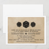 DATE PERSONNALISÉE Noire Invitation Jeu de dés Gru (Devant / Derrière)