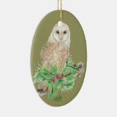 Date personnalisée Ornement de la Chouette de Noël (Droite)