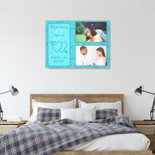 Date photo de mariage personnalisable toile art (Insitu(Chambre))