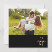 Date Photo Save the Date, Gold Laurel Leaf Typographie (Dos)