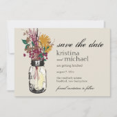 Date Pot Mason & Fleurs Sauvages d'Automne Save the Dat (Devant)