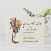Date Pot Mason & Fleurs Sauvages d'Automne Save the Dat (Debout devant)