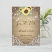 Date Pot Mason Rustique, Dentelle, Tournesols Save The (Debout devant)