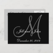 Date, prénom et carte postale Monogramme initiale (Devant / Derrière)