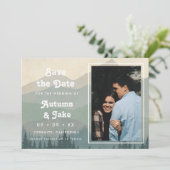 Date Retro Blue Mountains Photo Wedding Save The (Debout devant)