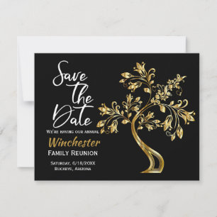 Date Réunion de famille Moderne Arbre en or Save The Da