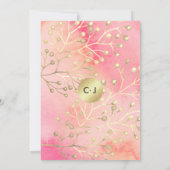 Date Save the date. Aquarelle botanique rose (Dos)