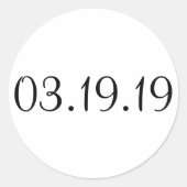 Date simple - Autocollant circulaire (Devant)