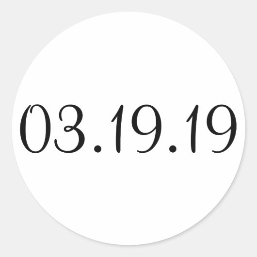 Date simple - Autocollant circulaire (Devant)