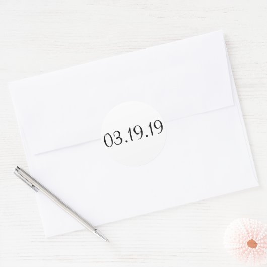 Date simple - Autocollant circulaire (Enveloppe)