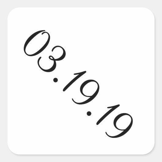 Date simple - Autocollant diamant (Devant)