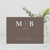Date Simple Monogramme Contemporain Marron Save the Dat (Debout devant)