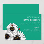 Date Spring Fling Gerbera Daisies SAVE THE DATE-green (Devant / Derrière)