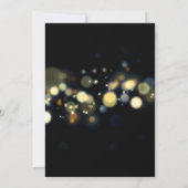 Date Typographie Gold Save the Date, Fond noir Bokeh (Dos)