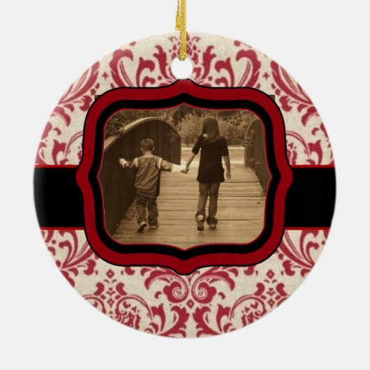 Dated and Personalized Holiday Photo Ornament (Achterkant)