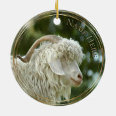 Dated Angora Goat Trio Santa Hat Christmas Keramisch Ornament (Achterkant)