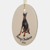 Dated Custom Photo Kerstmis Doberman Dog Pet Keramisch Ornament (Links)