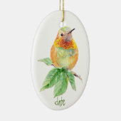 Dated Custom Waterverf Rufous Hummingbird, Bird Keramisch Ornament (Rechts)