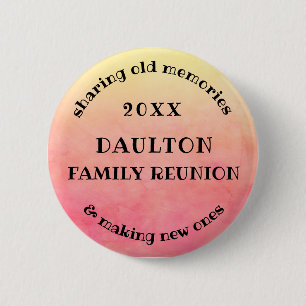Dated Family Reunion Memories Waterverf Souvenir Ronde Button 5,7 Cm