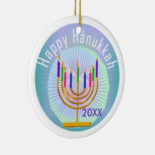 Dated Happy Hanukkah Keepomwille Ornament (Rechts)