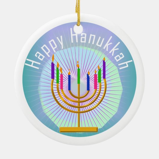 Dated Happy Hanukkah Keepomwille Ornament (Achterkant)