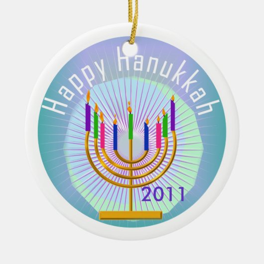 Dated Happy Hanukkah Keepomwille Ornament (Voorkant)