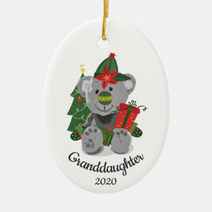 Dated Kerstmis Custom Teddy Bear Cute Speelgoed An Keramisch Ornament