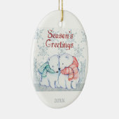 Dated Kerstpoar Beer Spouse Partner Love Keramisch Ornament (Rechts)